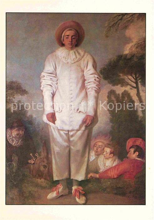 Kuenstlerkarte Antoine Watteau Gilles 1718-1720 Regenc