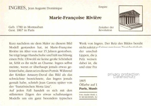 Kuenstlerkarte Jean-Auguste-Dominique Ingres Marie-Fra – Bild 2