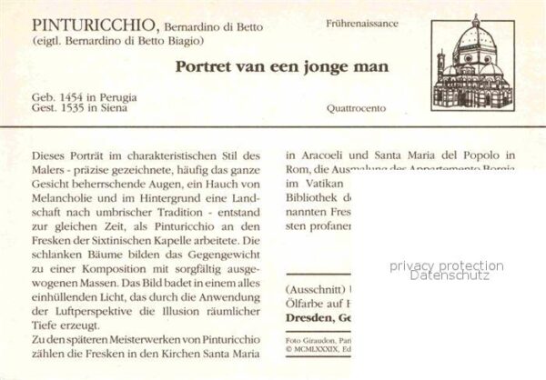 Kuenstlerkarte Bernardino di Beddo Pinturicchio Portre – Bild 2