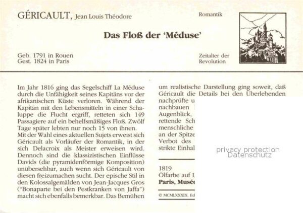 Kuenstlerkarte Jean Louis Theodore Gericault Das Floss – Bild 2