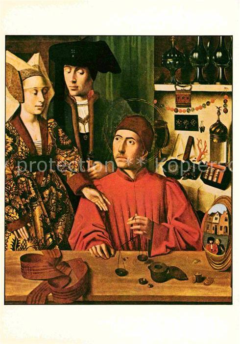 Kuenstlerkarte Petrus Christus Hl. Eligius 1449 Spätgo