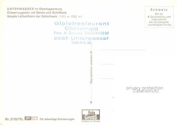 Seilbahn Chäserrugg Säntis Schafberg Unterwasser – Bild 2