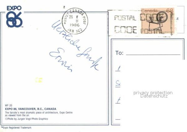 Expositions Expo 86 Vancouver Canada Expo Centre Ae – Bild 2