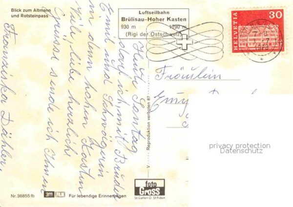 Seilbahn Altmann Rotsteinpass Hoher Kasten – Bild 2