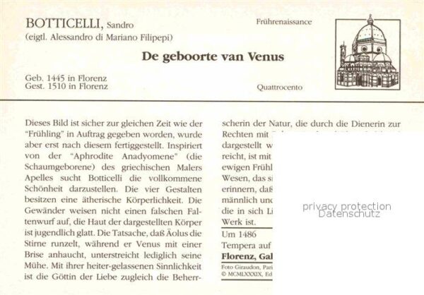 Botticelli De geboorte van Venus 1486 Frührenaissa – Bild 2
