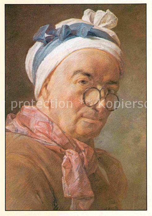 Kuenstlerkarte Jean-Baptiste-Simeon Chardin Selbstbild