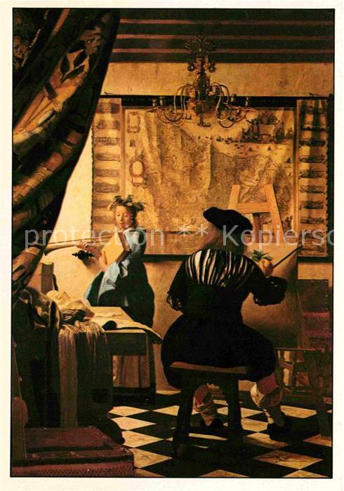Kuenstlerkarte Jan Vermeer van Delft Het atelier 1666