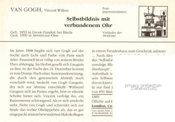 Van Gogh Vincent Selbstbildnis mit verbundenem Ohr 1889 – Bild 2
