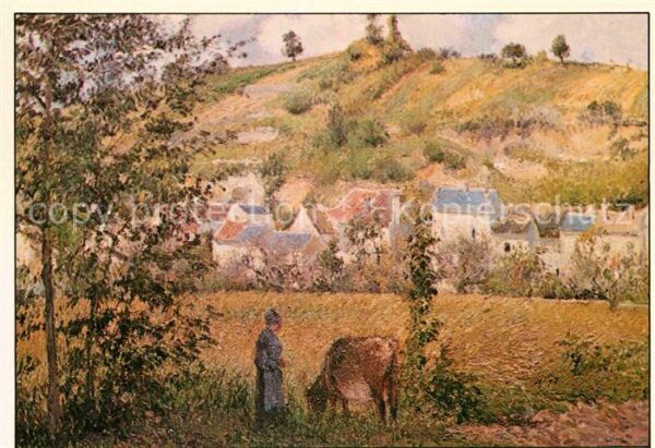 Kuenstlerkarte Camille Pissarro Landschaft von Chaponv