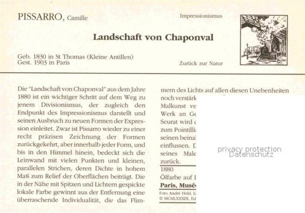 Kuenstlerkarte Camille Pissarro Landschaft von Chaponv – Bild 2