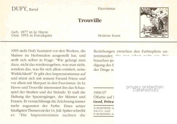 Kuenstlerkarte Raoul Dufy Trouville 1906/07 Fauvismus – Bild 2