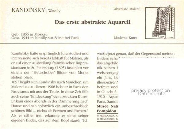 Kuenstlerkarte Wassily Kandinsky Das erste abstrakte A – Bild 2