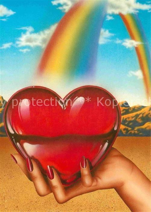 Kuenstlerkarte Layne Karkruff Heart of Glass Regenboge
