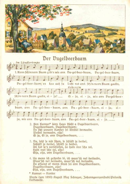 Liederkarte Der Vugelbeerbaam