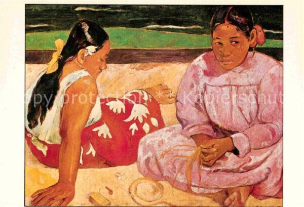 Kuenstlerkarte Paul Gauguin Frauen auf Tahiti 1891 Sym