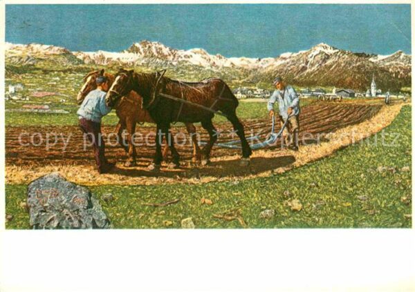 Segantini Giovanni Am Pflug 1890 Pferde
