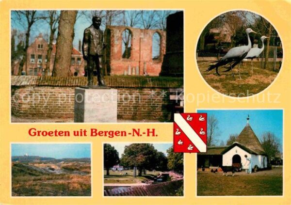 Bergen Nordholland Denkmal Statue Störche Kirche Landschaf