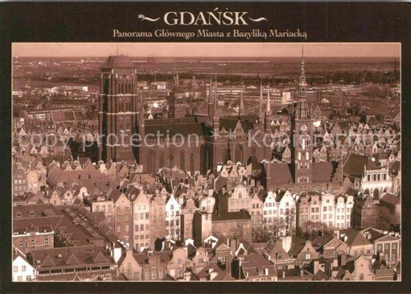 Gdansk Blick auf die Altstadt mit Marienkirche