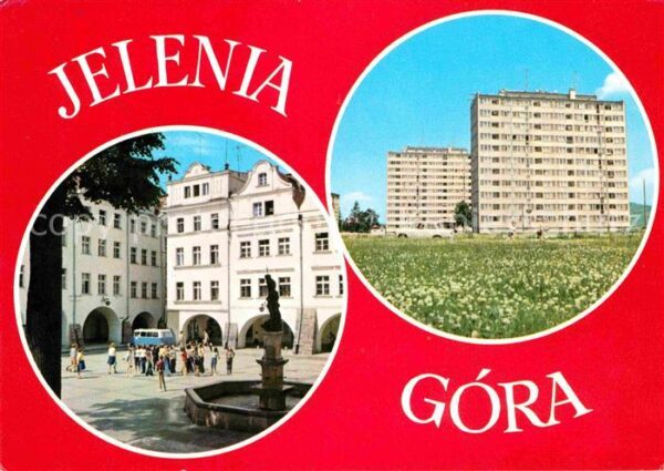 Jelenia Gora Hirschberg Schlesien Marktplatz Brunnen Siedlung Wohnblocks