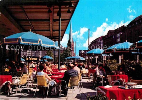 Hamburg Partie am Jungfernstieg Strassencafes