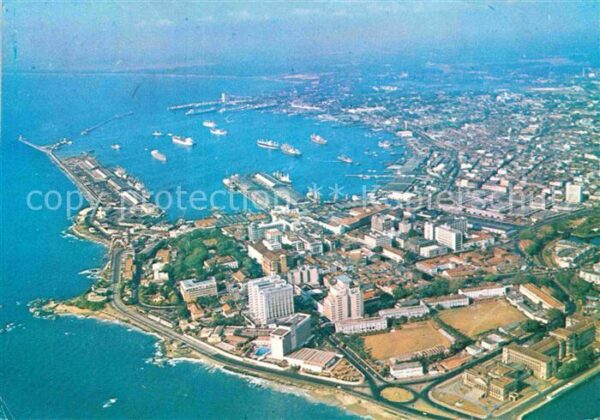 Colombo Ceylon Sri Lanka City and Harbour aerial view