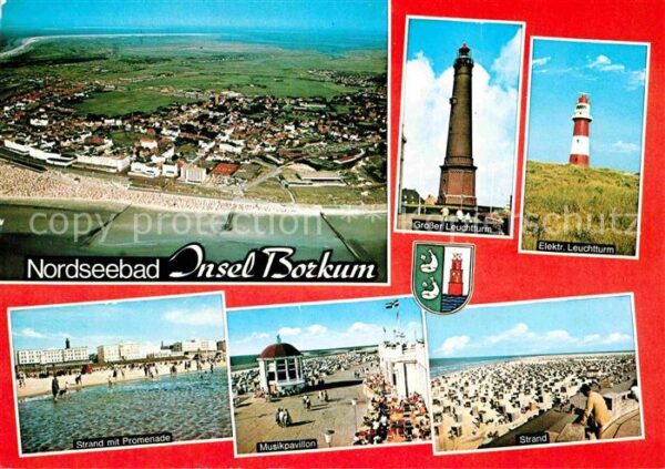 Borkum Nordseeinsel Fliegeraufnahme Leuchtturm