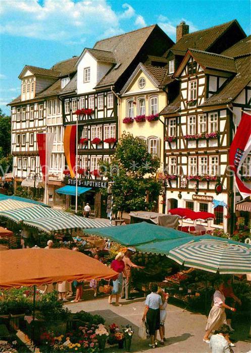 Bad Hersfeld Markt am Linggplatz Fachwerkhäuser