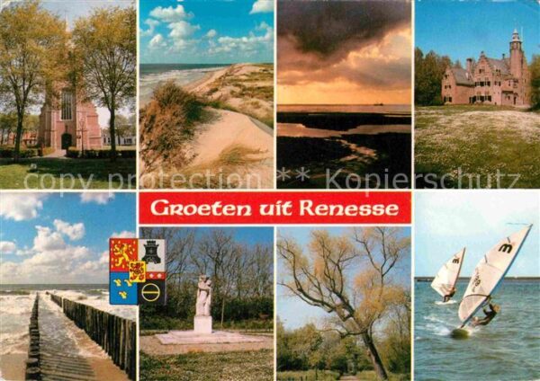 Renesse Kirche Strand Dünen Abendstimmung am Me