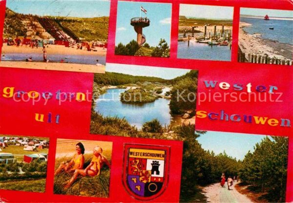 Westerschouwen Strand Aussichtsturm See Wappen