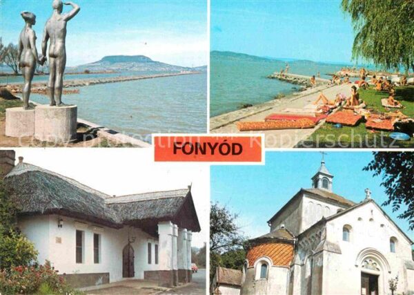 Fonyod Denkmal Statue Strand Plattensee Kirche