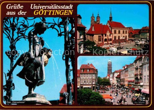 Goettingen Niedersachsen Gänselieselbrunnen Rathaus Markt Univer