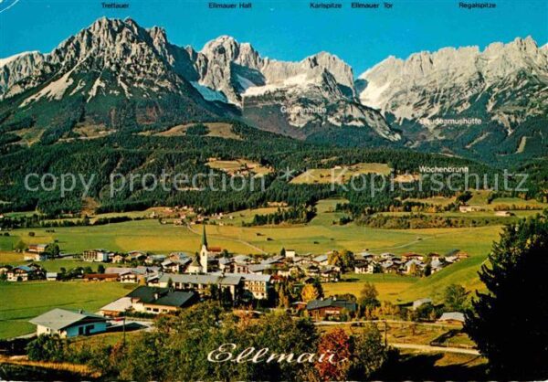 Ellmau Tirol Panorama mit Wildem Kaiser Kaisergebirg