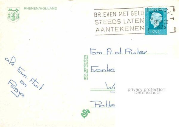 Rhenen Kirche Strassenpartie Rhein Frachtkahn – Bild 2