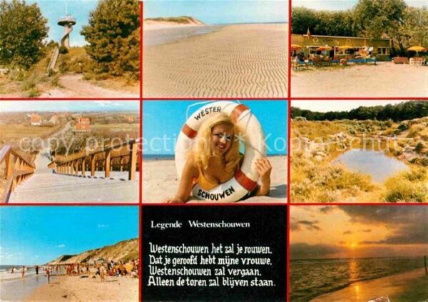 Westerschouwen Aussichtsturm Strand Dünen Sonnenunterg