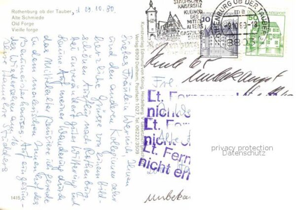 Rothenburg Tauber Alte Schmiede Fachwerkhaus Turm – Bild 2