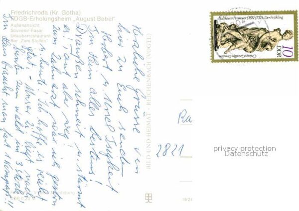 Friedrichroda FDGB Erholungsheim Aug Bebel Souvenir B – Bild 2