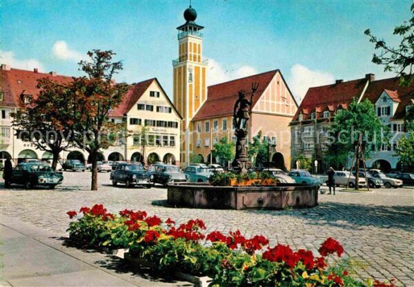 Freudenstadt Marktplatz Rathaus Neptunbrunnen