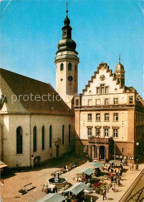 Durlach Marktplatz mit ev Stadtkirche und Ratha