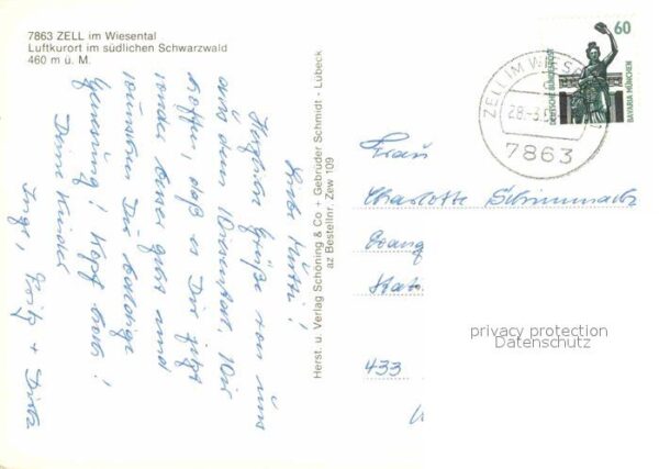 Zell Wiesental Panorama Kirche Rathaus Schwimmbad Stad – Bild 2