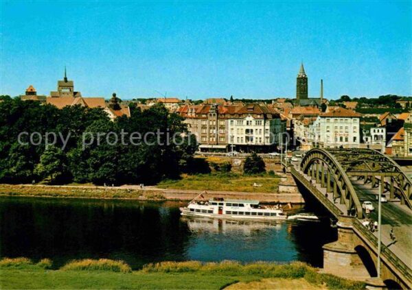 Minden Westfalen Wesertor mit Domblick und Marienkirche