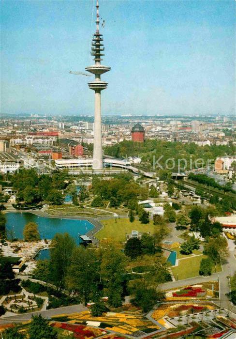 Hamburg Blick auf Planten und Blomen mit Fernse