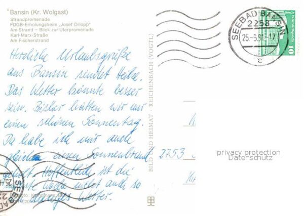 Bansin Ostseebad Strandpromenade FDGB Erholungsheim Jose – Bild 2