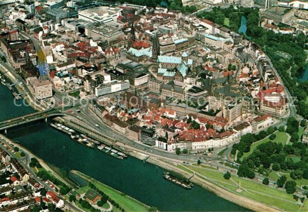 Bremen Weserpartie Stadtcentrum Fliegeraufnahm