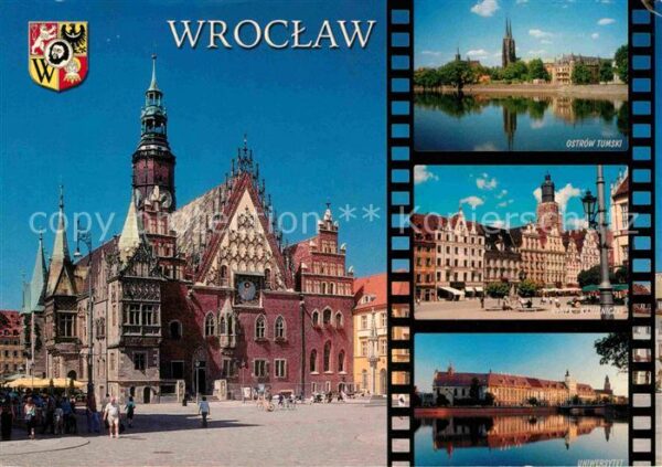 Wroclaw Rathaus Ostrow Tumski Rynek kamieniczki