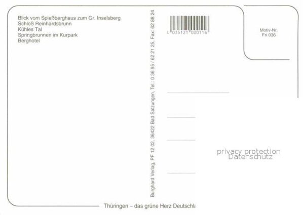 Friedrichroda Spiessberghaus Gr Inselsberg Schloss Re – Bild 2