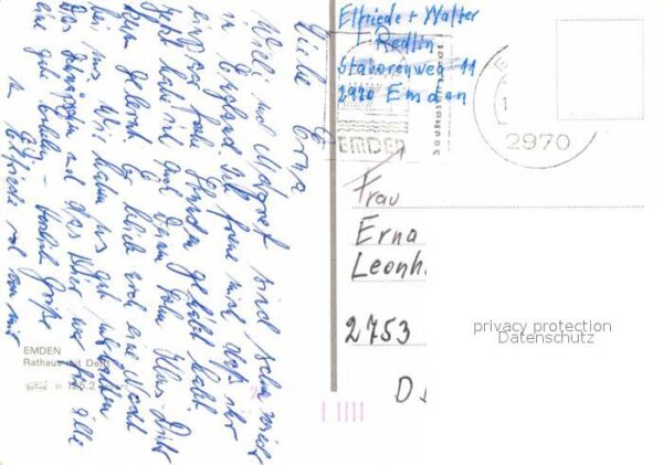Emden Ostfriesland Rathaus mit Delft – Bild 2