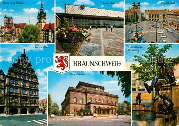 Braunschweig Dom und Rathaus Neuer Bahnhof Altstadtm