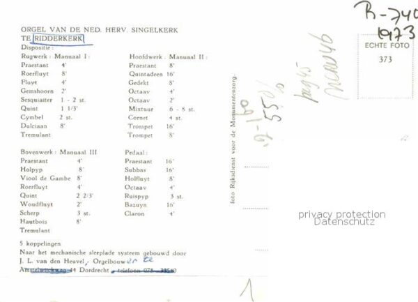 Ridderkerk Orgel van de Ned Herv Singelkerk – Bild 2