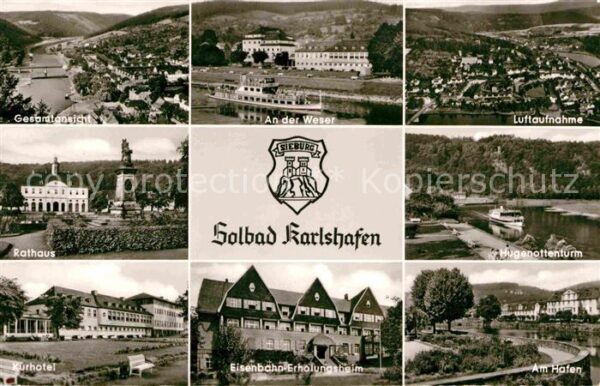 Bad Karlshafen Gesamtansicht Weser Luftaufnahme Hugeno