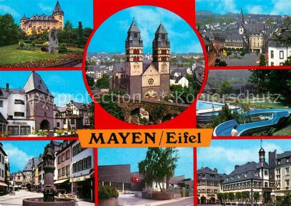Mayen Schloss Kirche Altstadt Brunnen Schwimm